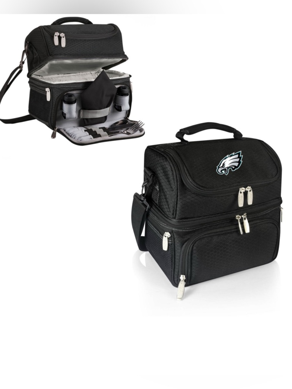Philadelphia Eagles Black Insulated Lunch Cooler Bag - Official NFL Logo